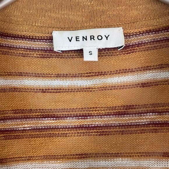 Venroy Linen Short Sleeve Collar Shirt in Orange SIZE Small - Picture 5 of 5